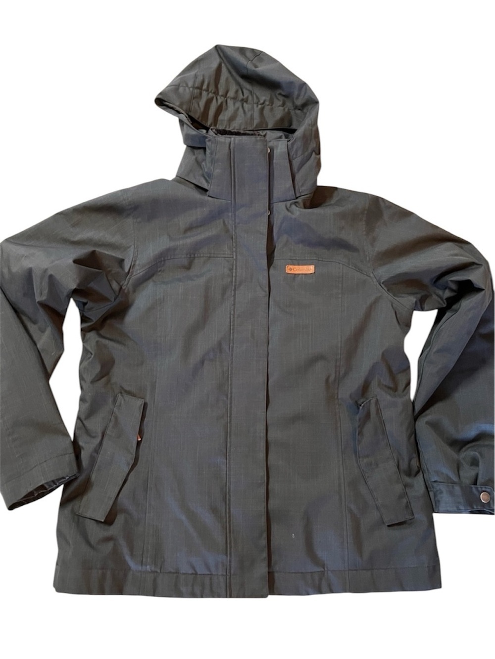 Columbia dark grey Hooded Parka with Faux Fur Trim. Large. Women. Fall winter